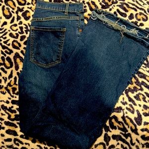 NO/BO No Boundaries Dark Wash Raw Hem Flare 11